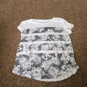 white patterned shirt